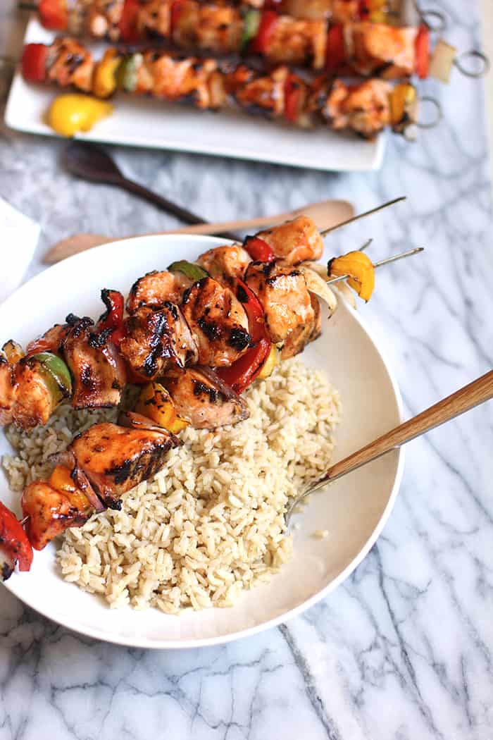 Honey Sriracha Chicken Kabobs Suebee Homemaker 0791