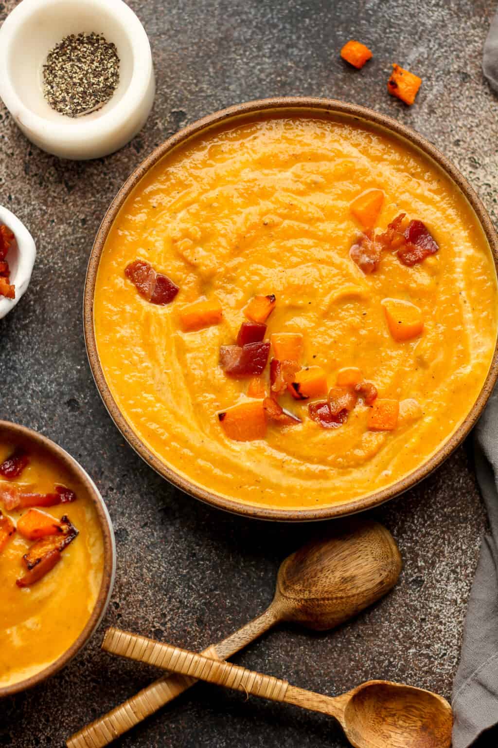 Butternut Squash Soup With Bacon Suebee Homemaker