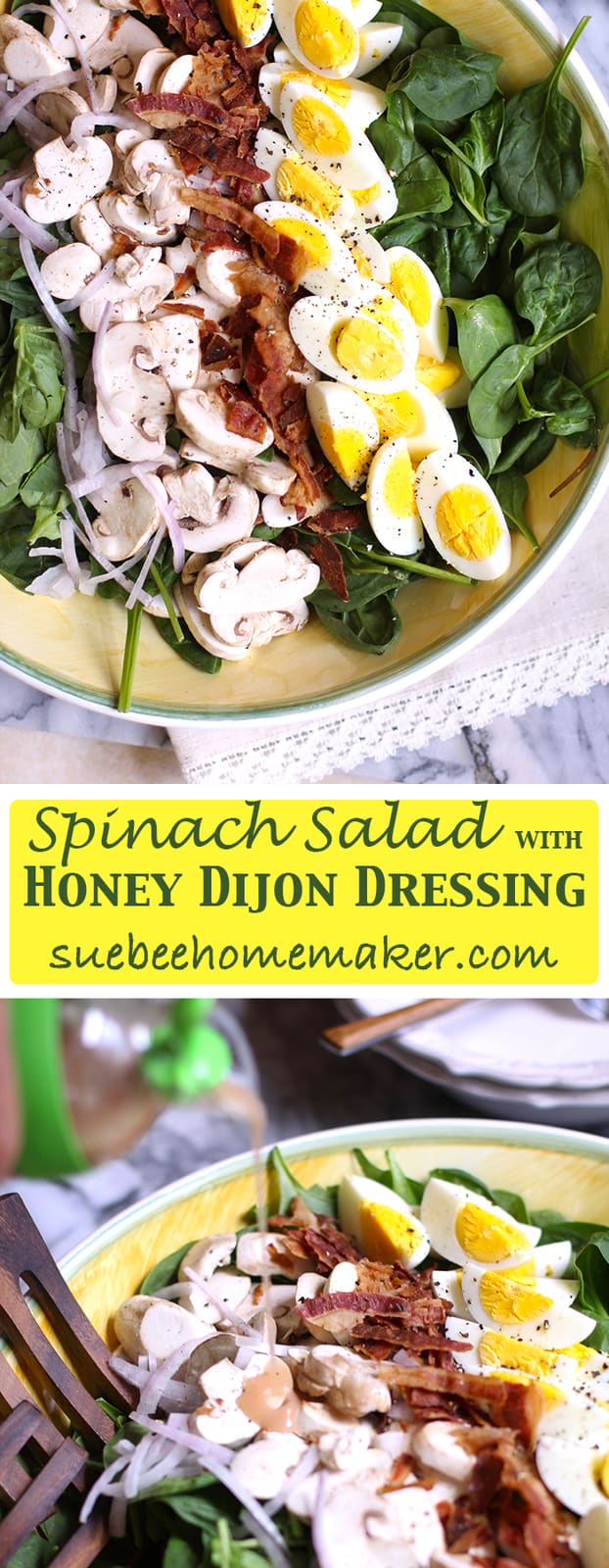 Spinach Salad with Honey Dijon Dressing - SueBee Homemaker