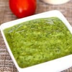 Homemade Pesto Sauce -- a delicious sauce, using fresh basil, parmesan cheese, garlic, toasted pine nuts, salt and pepper, and olive oil. Freezes well too! | suebeehomemaker.com