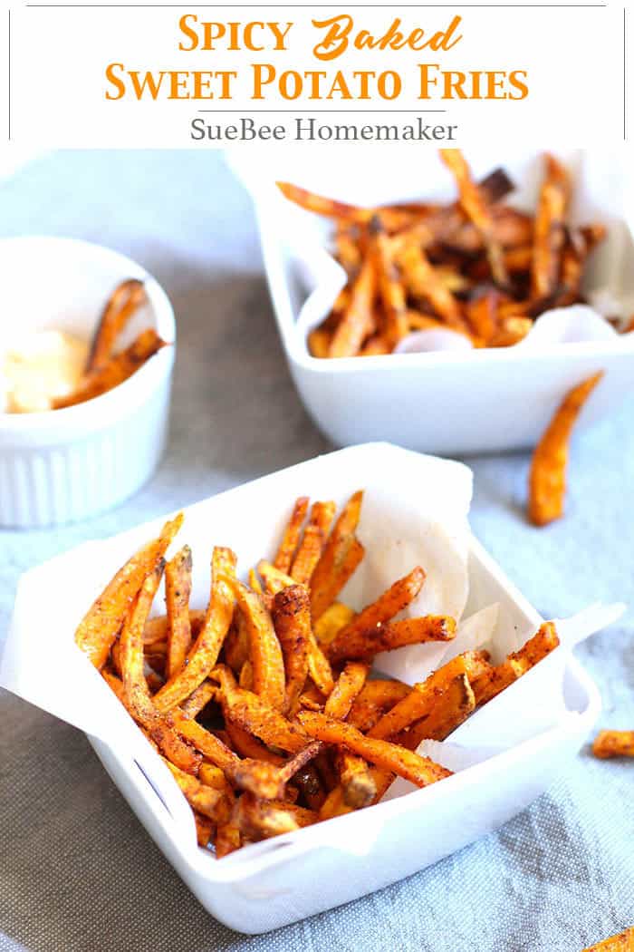 Spicy Baked Sweet Potato Fries - SueBee Homemaker