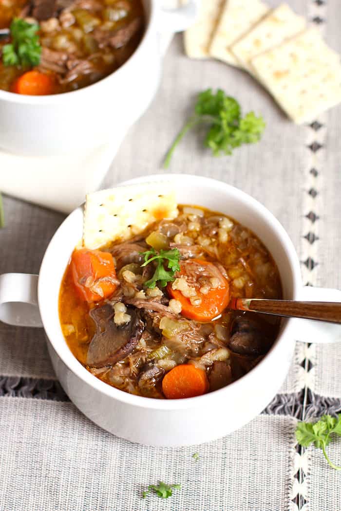 Beef Barley Vegetable Soup - SueBee Homemaker