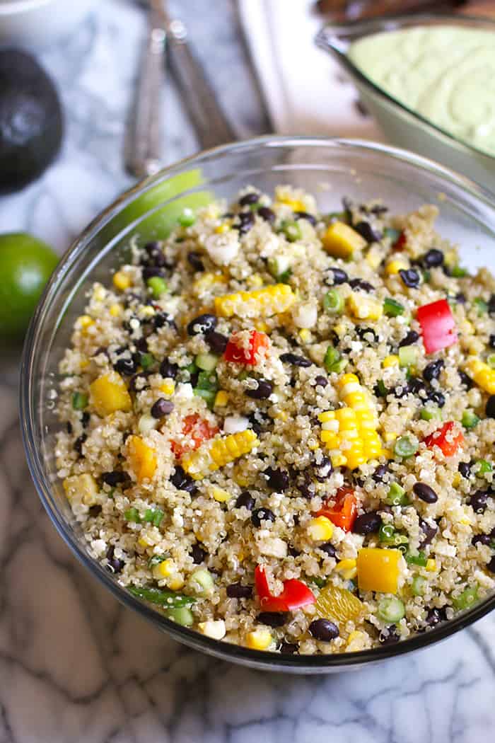 Mexican Quinoa Salad with Fresh Corn - SueBee Homemaker