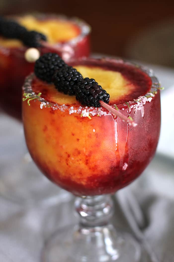 Blackberry Peach Frozen Margaritas 