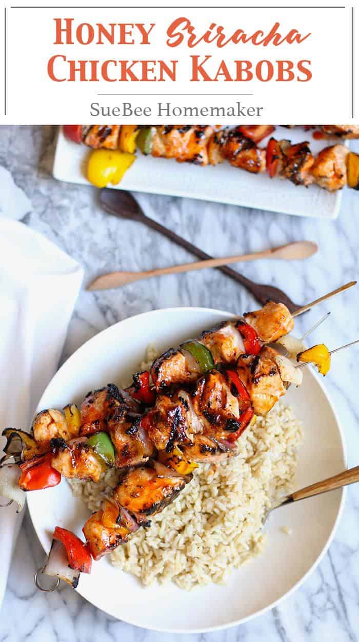 Honey Sriracha Chicken Kabobs - SueBee Homemaker