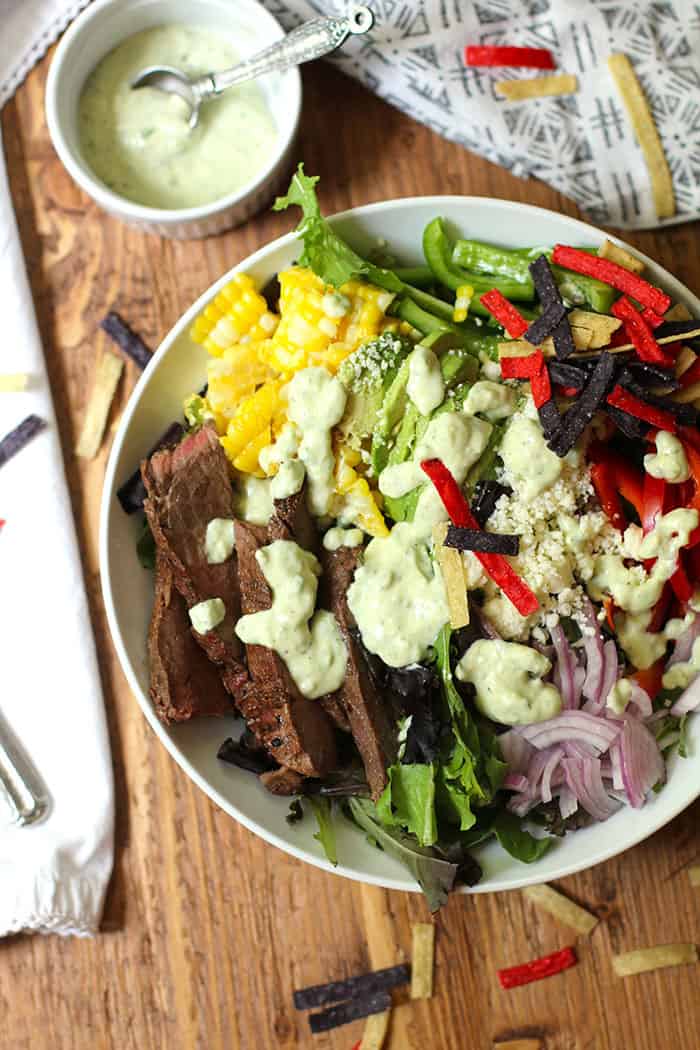 Flank Steak Fajita Salad - SueBee Homemaker