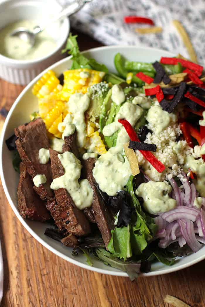 Flank Steak Fajita Salad - SueBee Homemaker