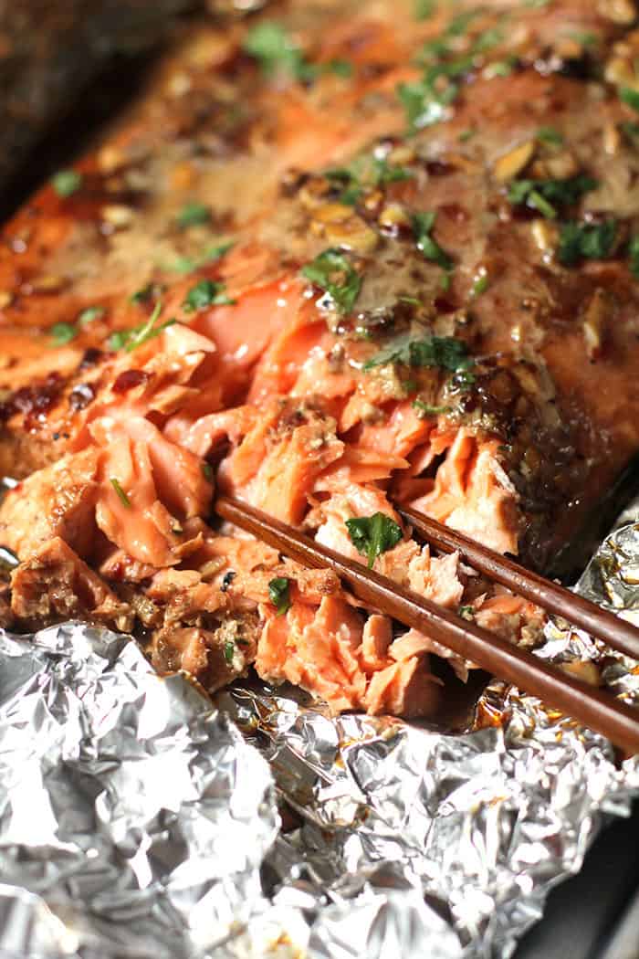 Baked Asian Salmon In Foil Suebee Homemaker