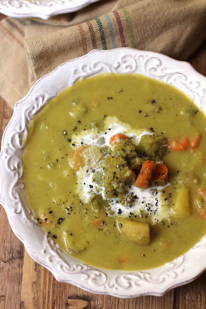 Split Pea Vegetable Soup - SueBee Homemaker What Goes Well With Split Pea Soup