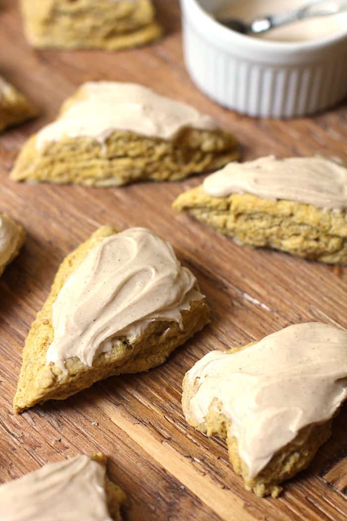 Mini Glazed Pumpkin Scones - SueBee Homemaker