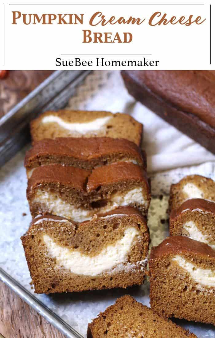 Pumpkin Cream Cheese Bread - SueBee Homemaker