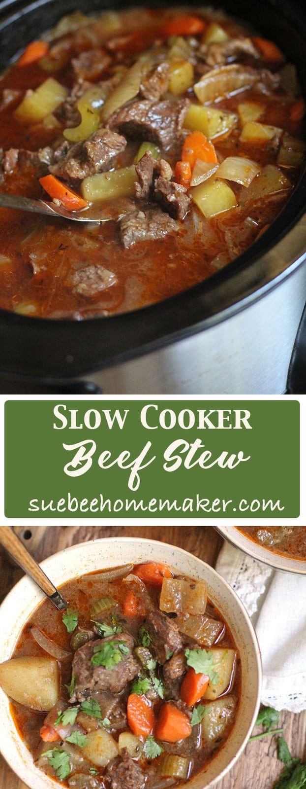 Slow Cooker Beef Stew - SueBee Homemaker