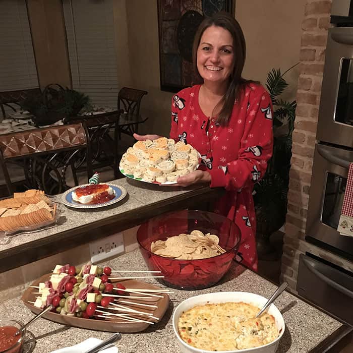 The best Christmas celebrations are spent with people you love. In pajamas with slippers, robes, and Sangria. Pigtails optional. | suebeehomemaker.com