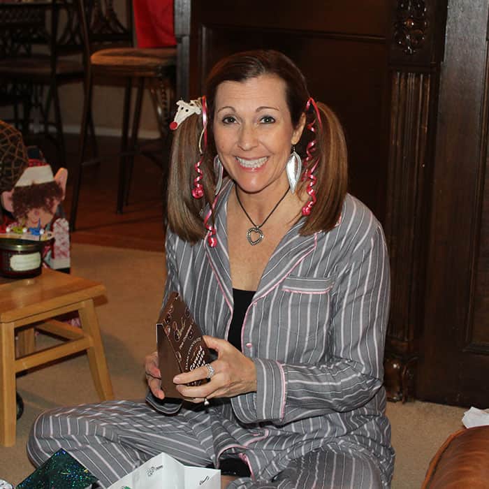 The best Christmas celebrations are spent with people you love. In pajamas with slippers, robes, and Sangria. Pigtails optional. | suebeehomemaker.com