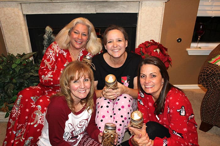 The best Christmas celebrations are spent with people you love. In pajamas with slippers, robes, and Sangria. Pigtails optional. | suebeehomemaker.com