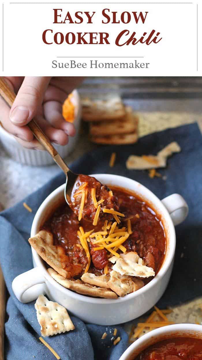 Easy 3-Quart Slow Cooker Veggie Chili Recipe • A Weekend Cook®