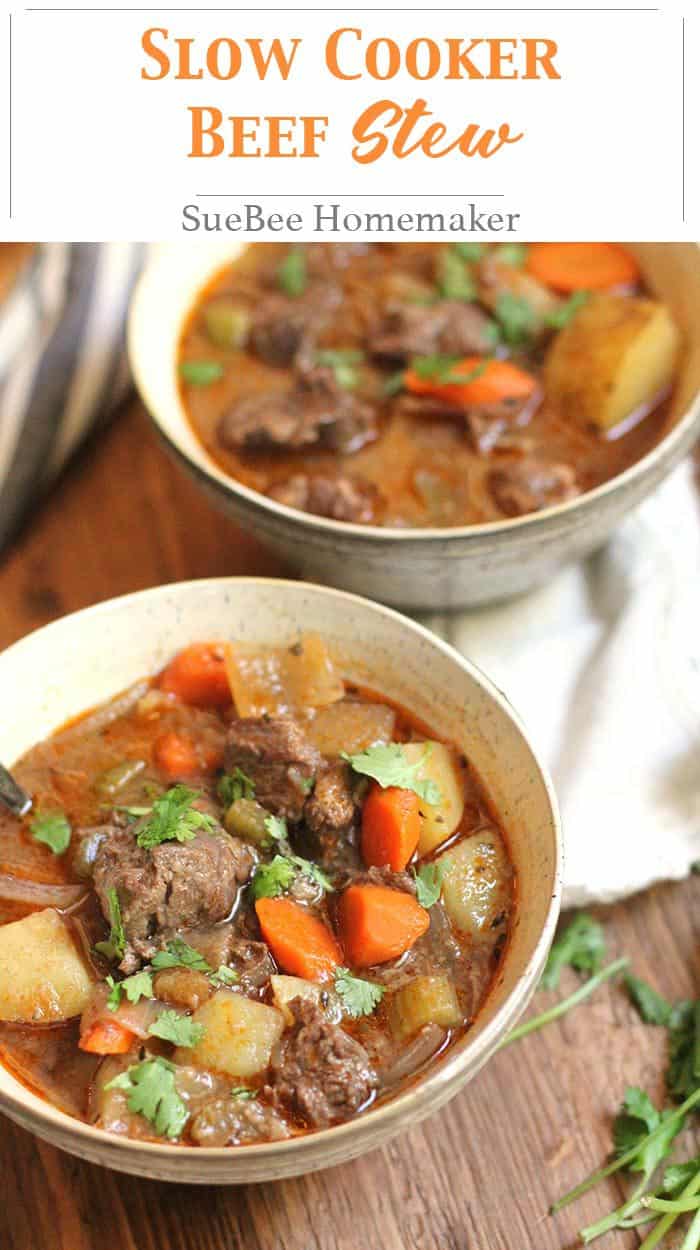 Slow Cooker Beef Stew - SueBee Homemaker