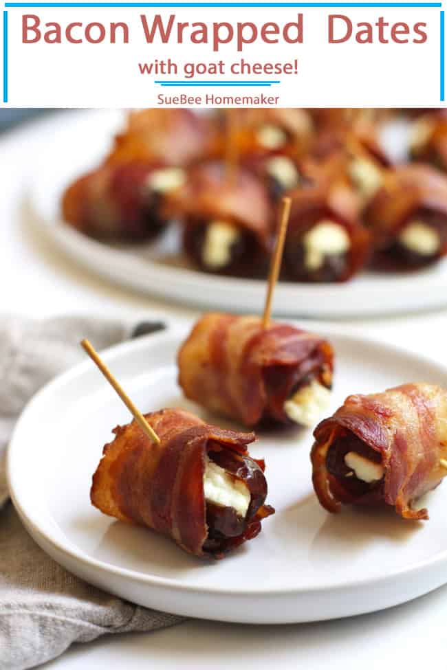 Bacon Wrapped Dates with Goat Cheese - SueBee Homemaker