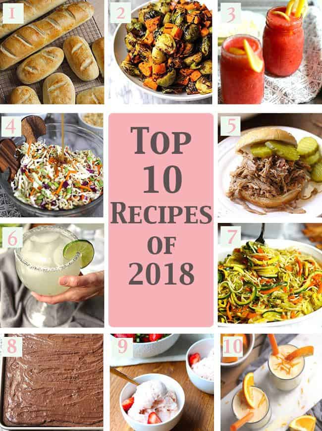 A collage of the top 10 recipes of 2018.