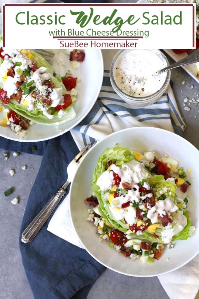 Classic Wedge Salad with Blue Cheese Dressing  SueBee Homemaker