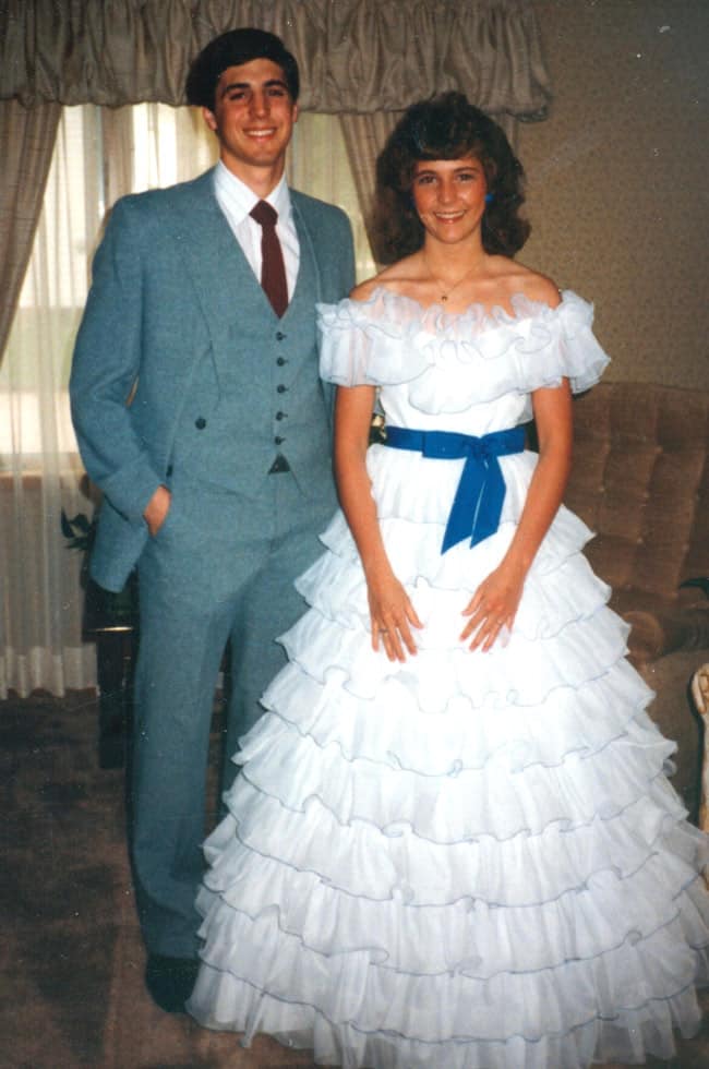 Sue and Mike at prom in 1985.