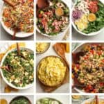 A grid of 9 different salads for your next potluck.