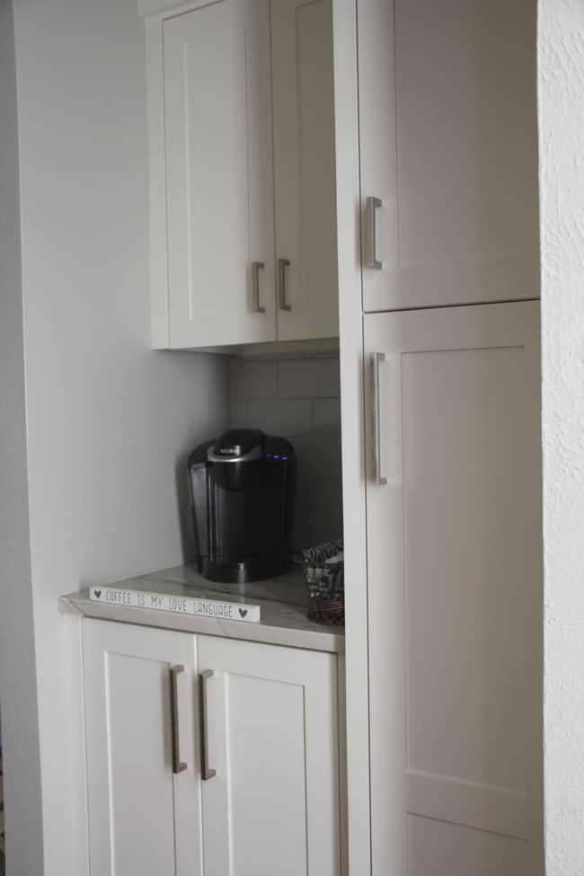 The coffee bar with our Keurig.