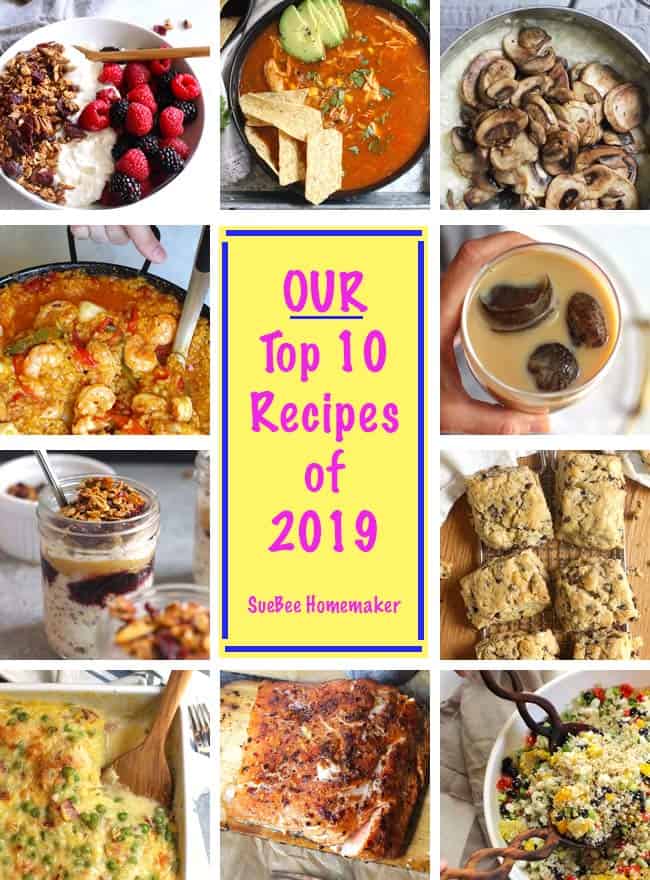 A collage of our top 10 recipes of 2019.