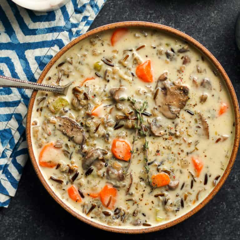 Creamy Mushroom Wild Rice Soup - SueBee Homemaker