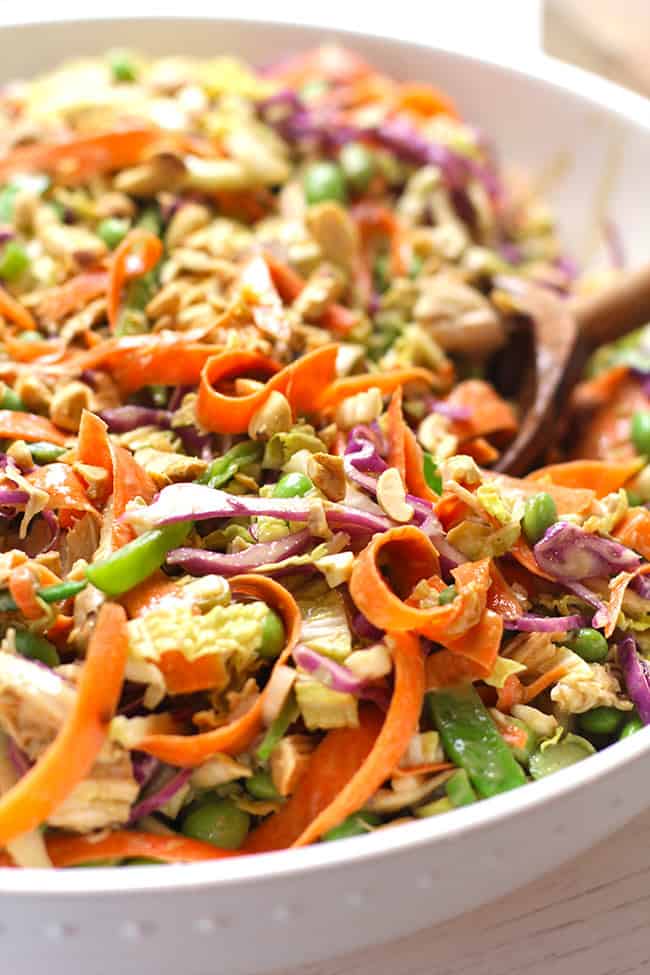 Closeup shot of the Thai chicken salad.