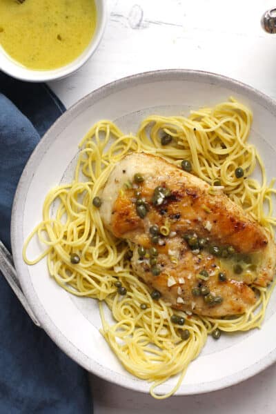 Chicken Piccata with Pasta - SueBee Homemaker