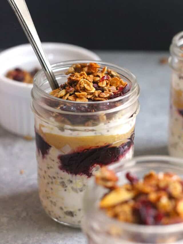 Peanut Butter & Jelly Overnight Oats Story