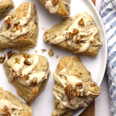 A plate of maple nut scones.