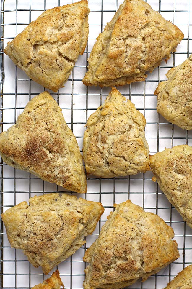 The just baked scones before the icing is added.