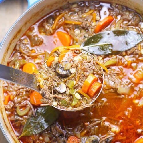 Beef and Barley Soup - Spicy Gelato Kitchen