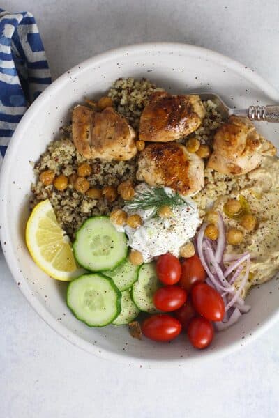 Mediterranean Grain Bowls with Chicken - SueBee Homemaker