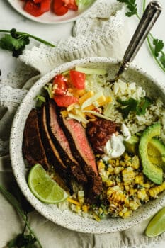 Carne Asada Burrito Bowls - SueBee Homemaker