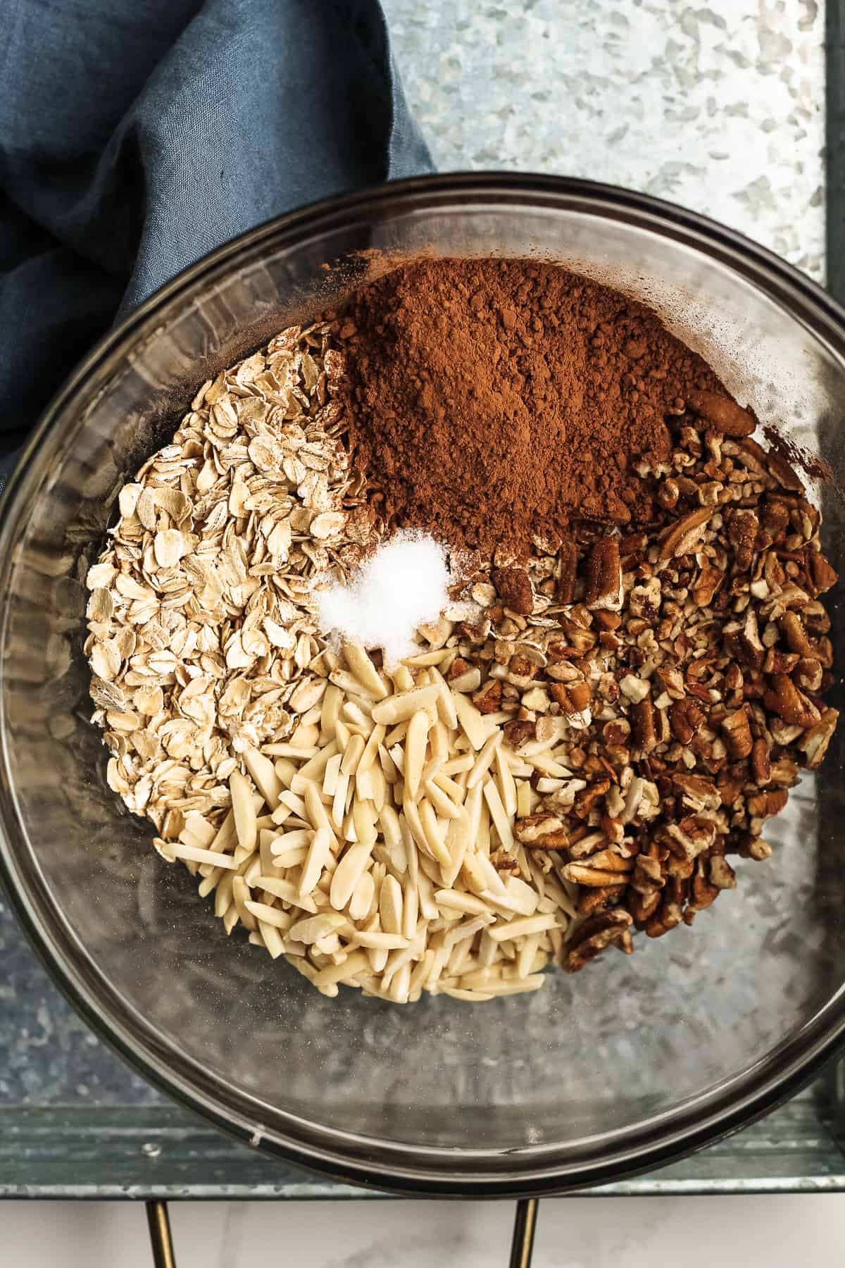 A bowl of the dry ingredients.