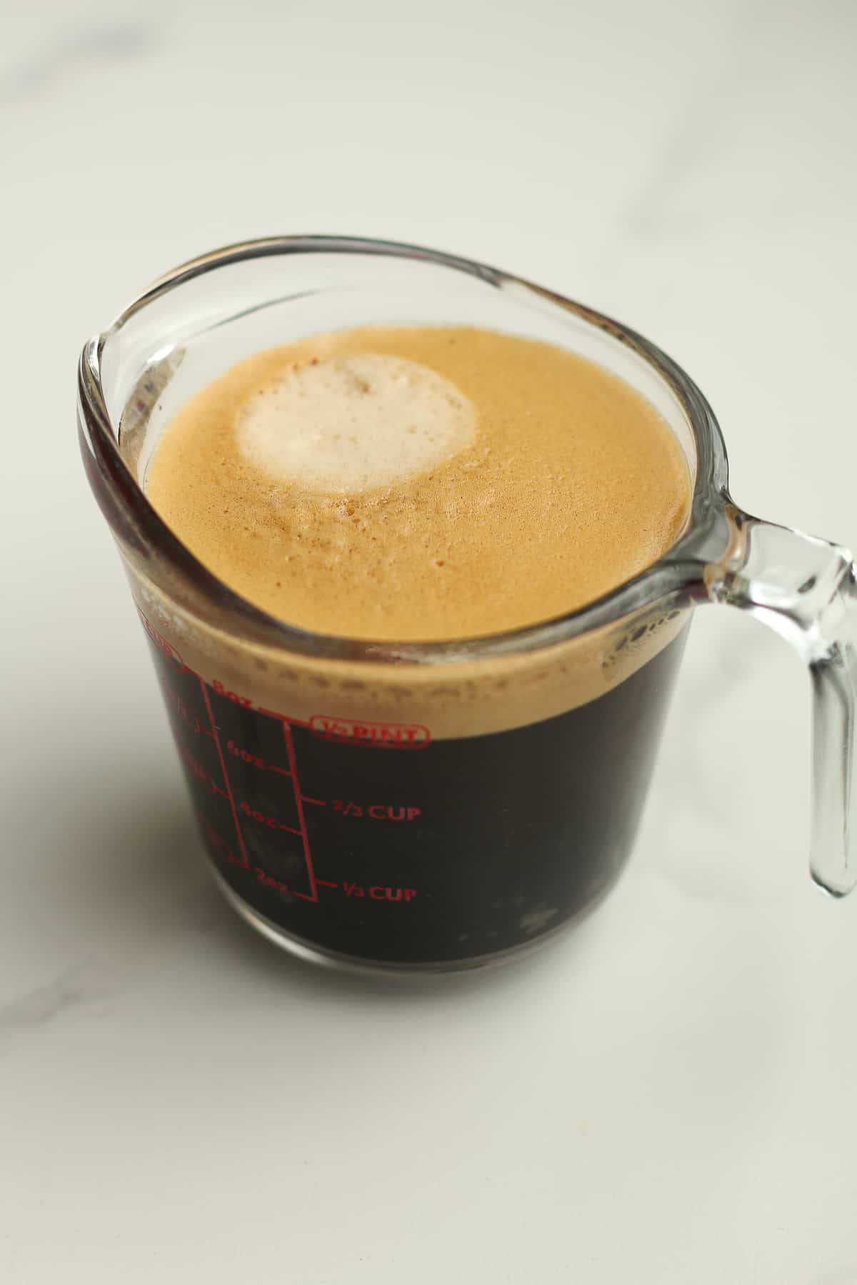A cup of espresso.