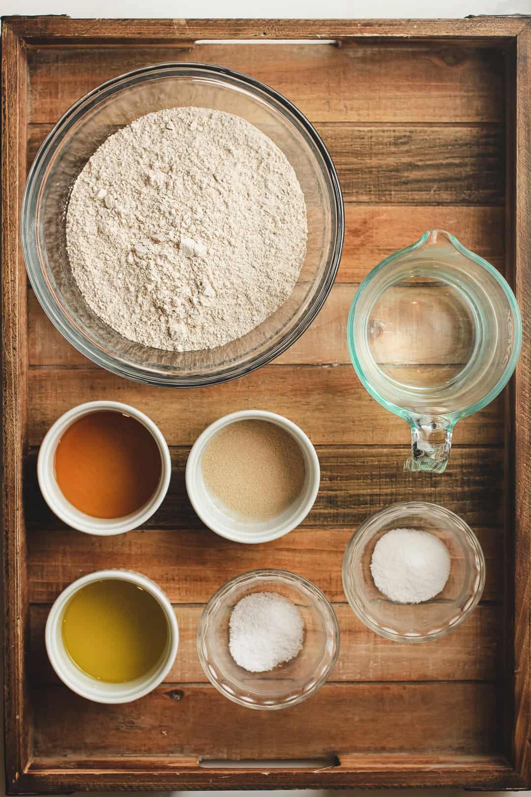 A tray of the recipe ingredients.