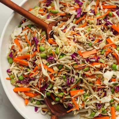 A large bowl of Crunchy Asian Cabbage Salad.