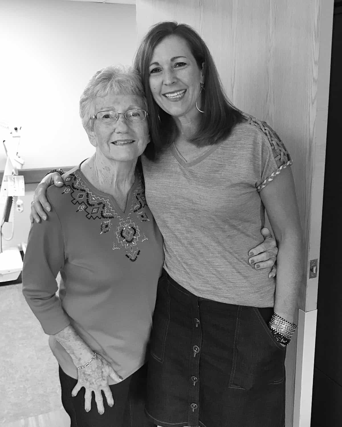 My mom, Norma Jean, and myself at the nursing home.