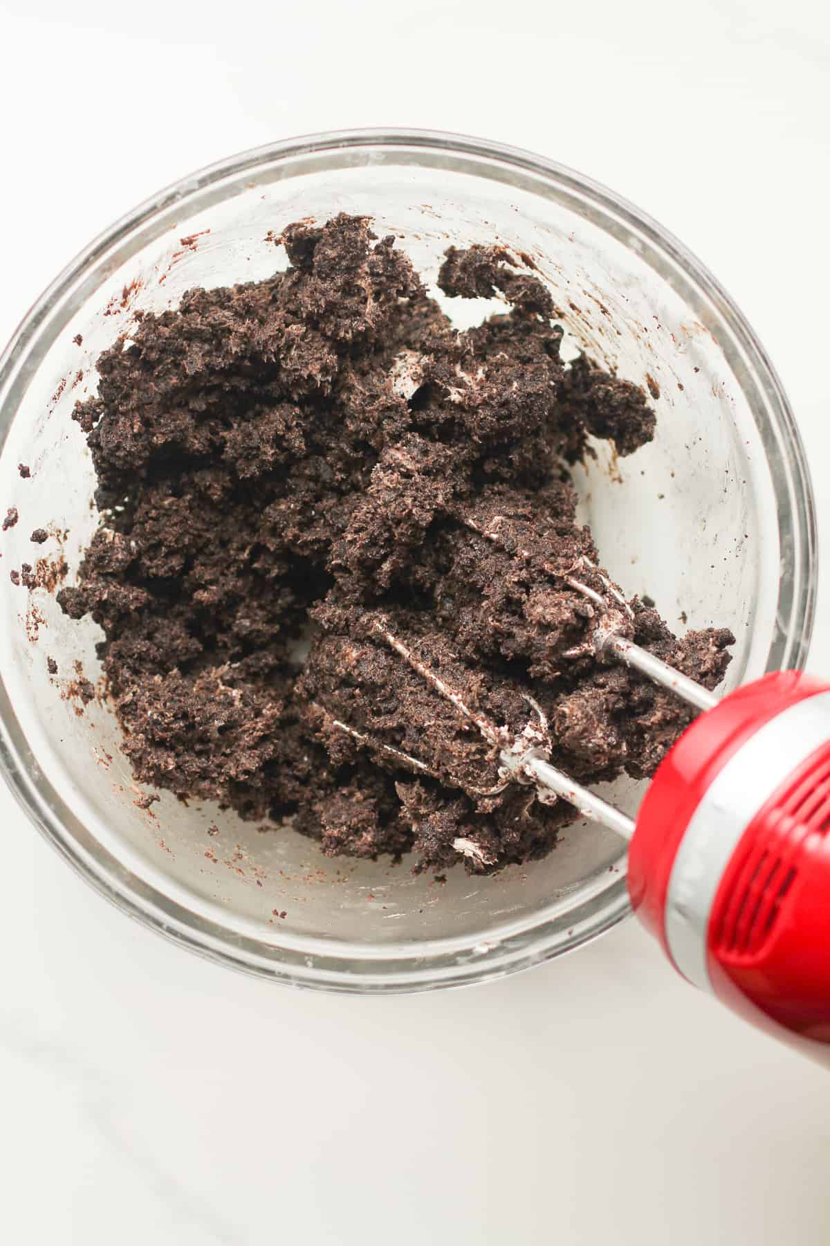 The Oreo mixture after blending.