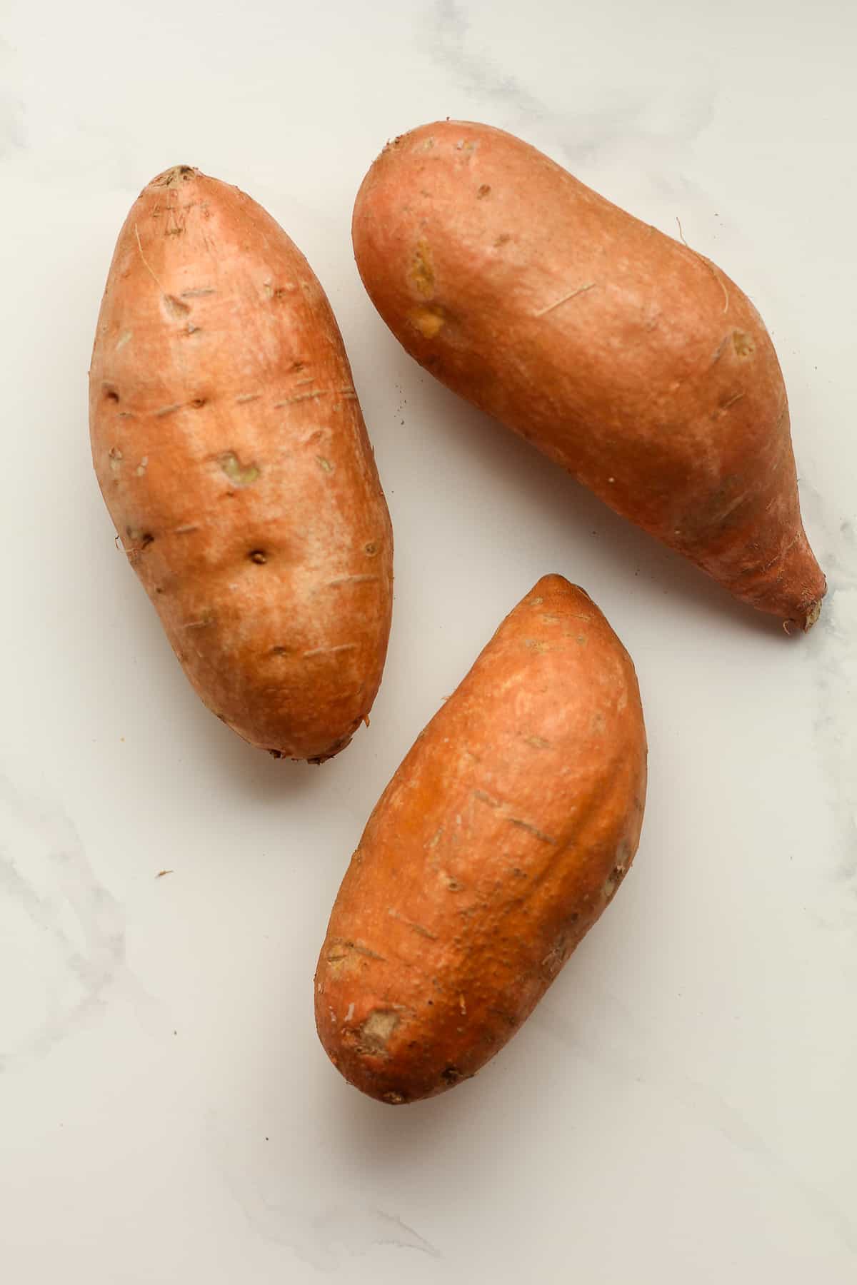 Three medium sweet potatoes.