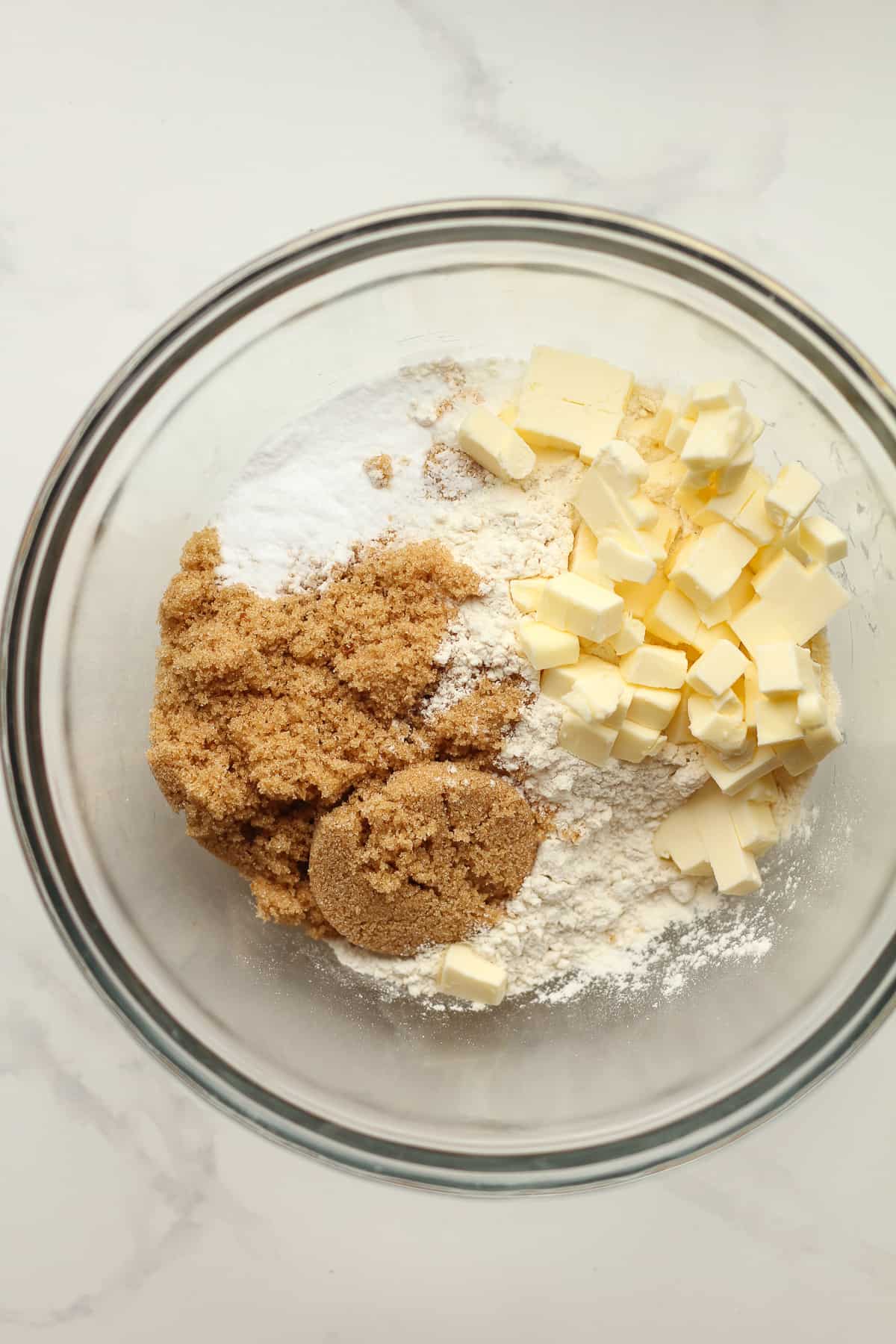 Bowl of the cobbler topping.