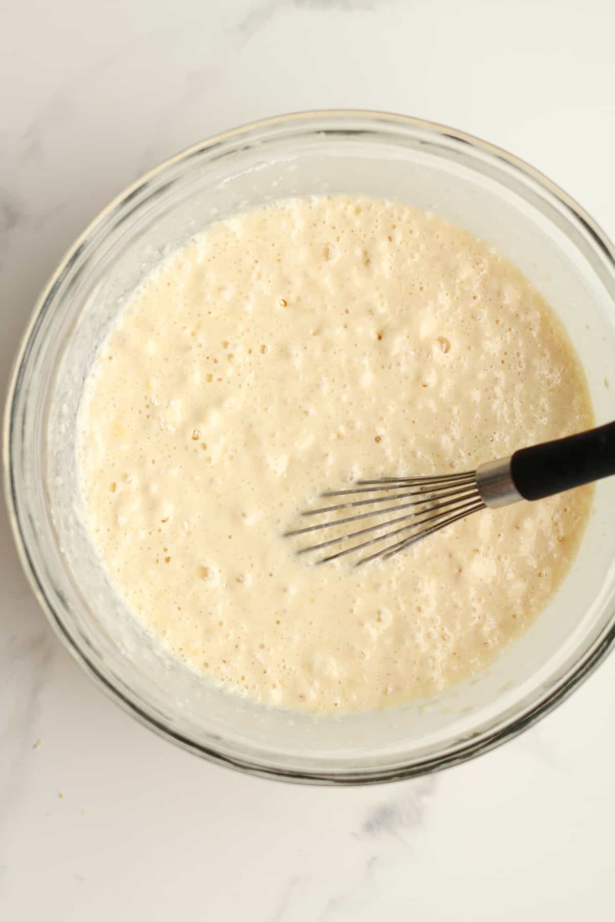 A bowl of the pancake batter.
