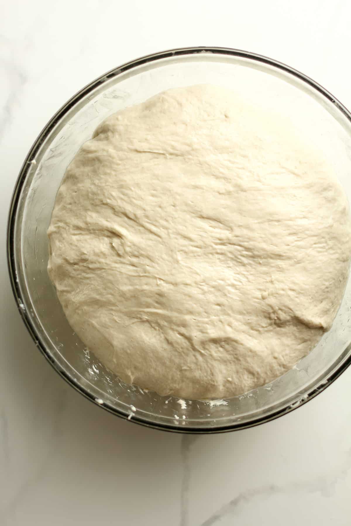 The dough before rising.