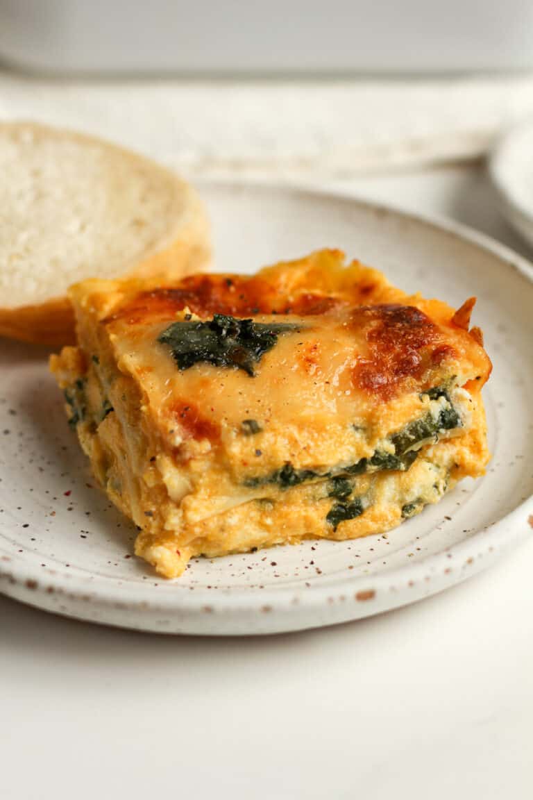 Roasted Butternut Squash Lasagna with Spinach - SueBee Homemaker