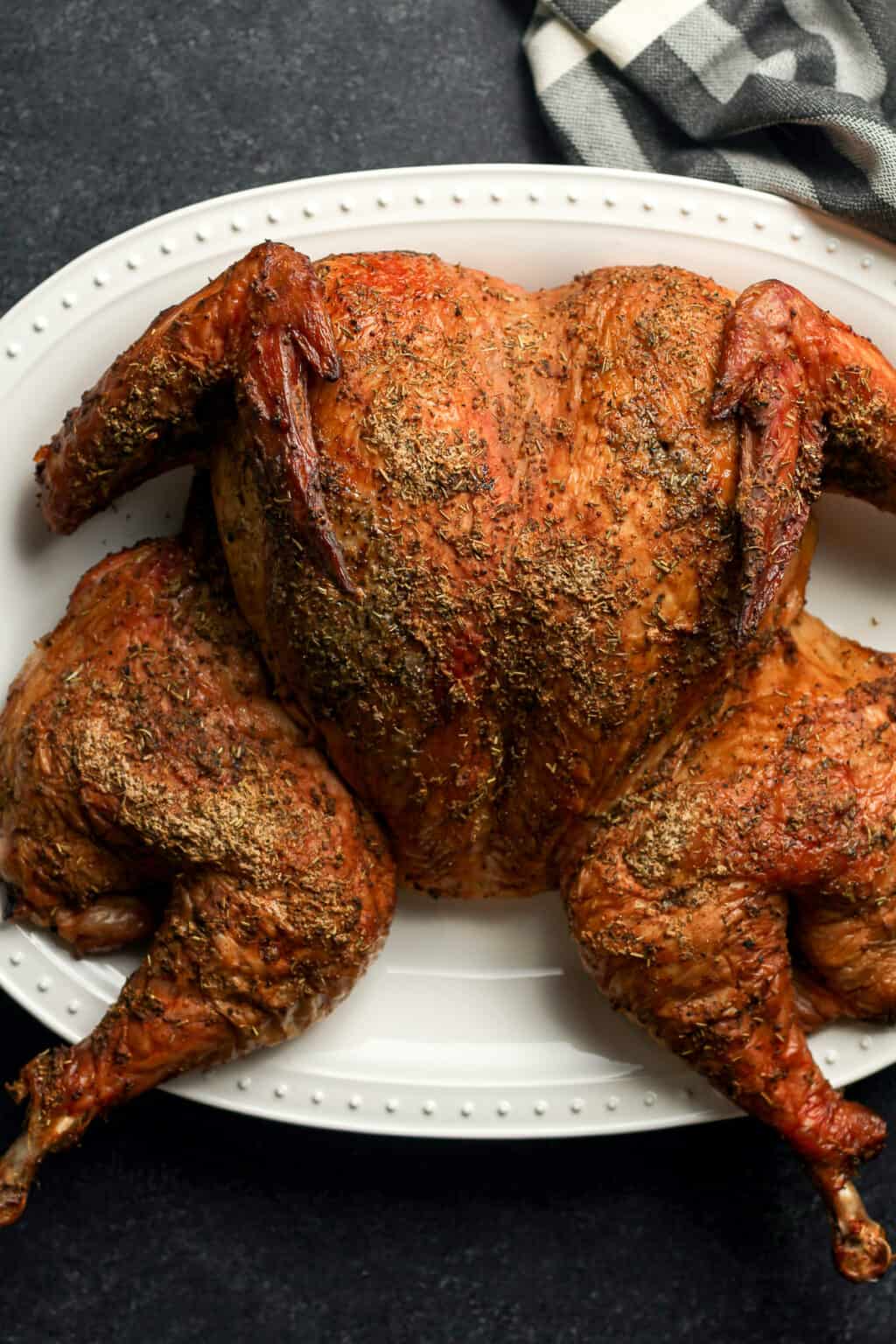Smoked Spatchcock Turkey No Brine Needed Suebee Homemaker
