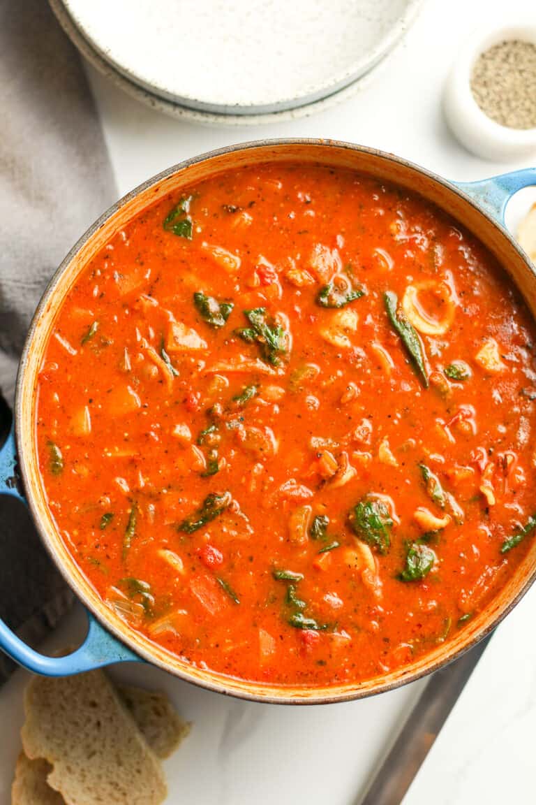 Italian Minestrone Soup with Pesto Sauce - SueBee Homemaker